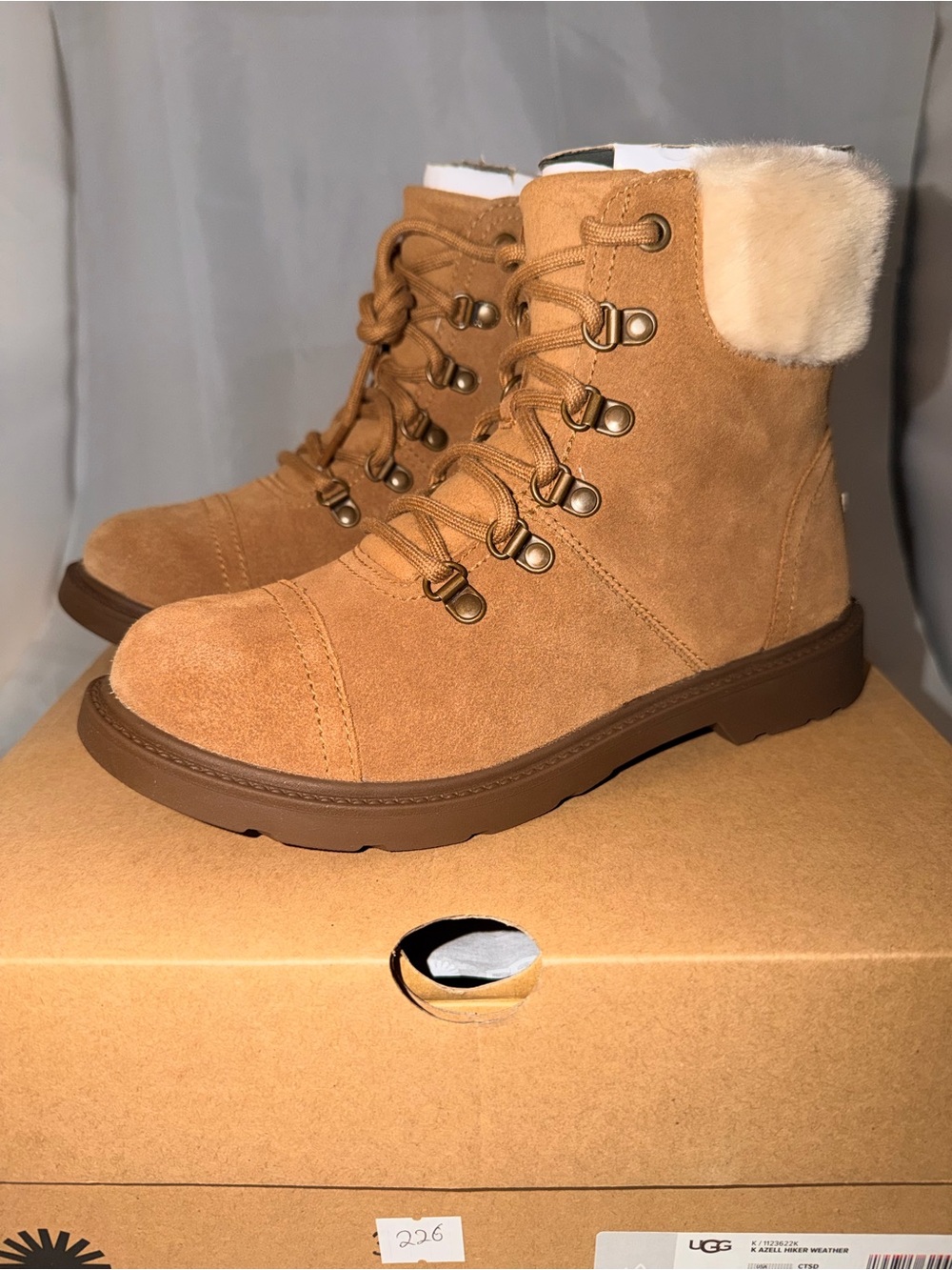UGG Kids Azell Hiker Weather Boots- Chestnut